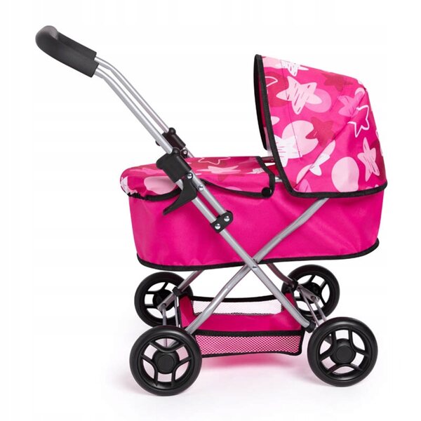 Giochi di ruolo: Carrozzina profonda per bambole Bayer Design rosa con stelle