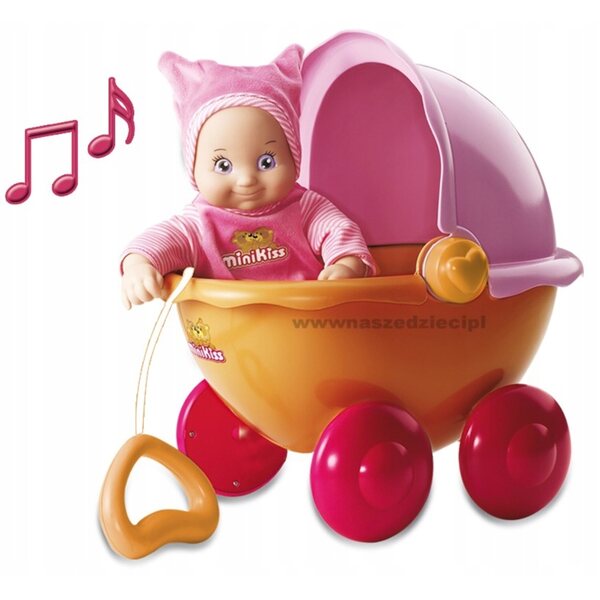 Smoby 196648 Puppenwagen mit Kordel für Kinder ab 3 Jahren