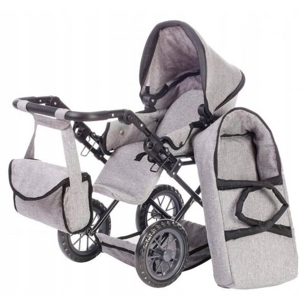 Ruby 3in1 verstellbarer Kinderwagen für Puppen bis 46 cm Knorrtoys grau