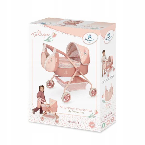 Passeggino profondo per bambole Tulipe My First DeCuevas Toys con accessori