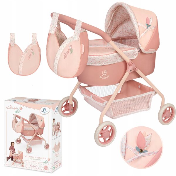 Passeggino profondo per bambole Tulipe My First DeCuevas Toys con accessori