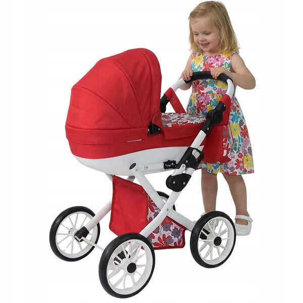 Passeggino per bambole Dalia, beige intenso, 78 cm, pieghevole e leggero, prodotto polacco
