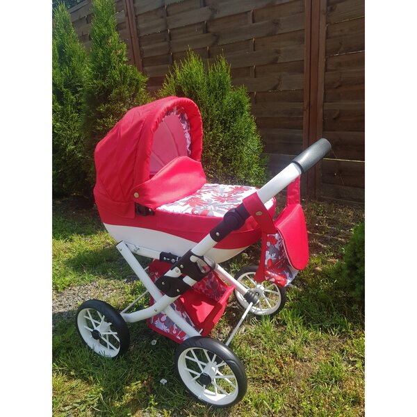 Passeggino per bambole Dalia, beige intenso, 78 cm, pieghevole e leggero, prodotto polacco