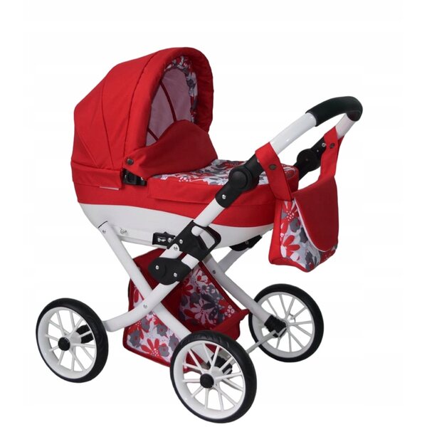 Passeggino per bambole Dalia, beige intenso, 78 cm, pieghevole e leggero, prodotto polacco