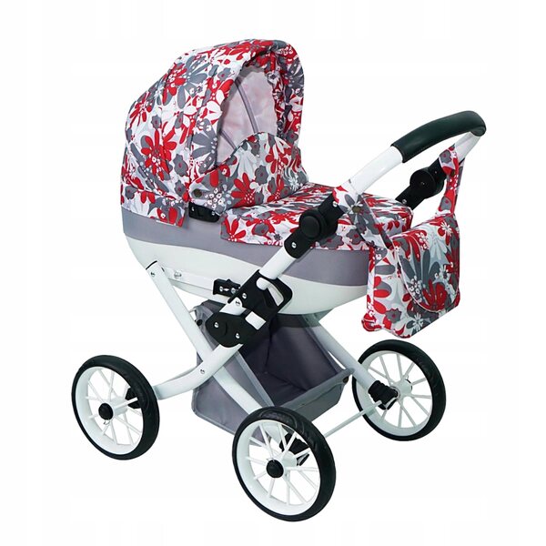 Passeggino per bambole Dalia, beige intenso, 78 cm, pieghevole e leggero, prodotto polacco