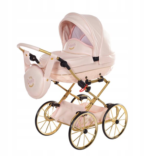 Junama Candy Mini-Puppenwagen mit großen rosa Rädern für Babys
