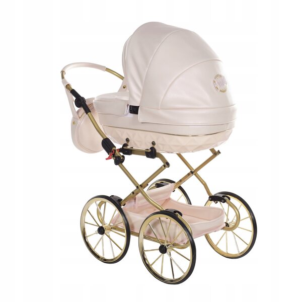 Junama Candy Mini-Puppenwagen mit großen rosa Rädern für Babys