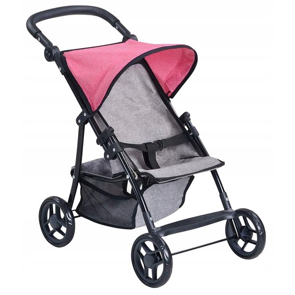 Liba Knorrtoys grauer und rosa verstellbarer Puppenwagen für Mädchen ab 3 Jahren