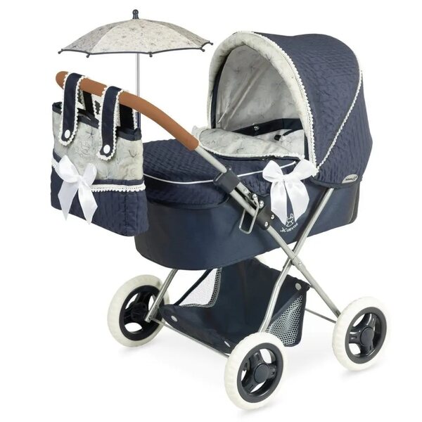 Vintage DeCuevas Puppenwagen mit Sonnenschirm und passendem Rucksack