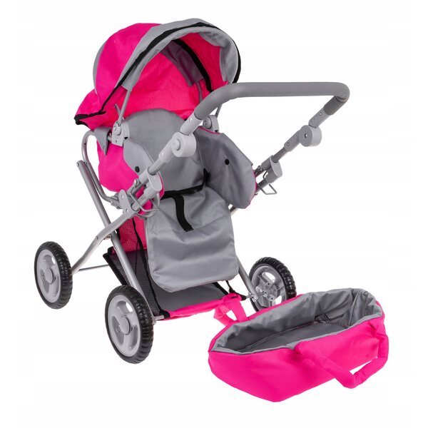 2-in-1-Kinderwagen für Ramiz-Puppen mit Gondel und verstellbarem Sitz