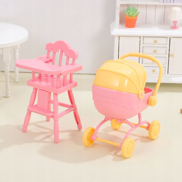 Miniatur-Vase und Sitz-Spielzeugset für Puppen für kleine Kinder