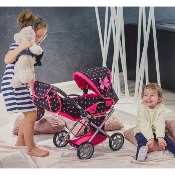 3-in-1-Kinderspielset: robuster und leichter Kinderwagen, Kinderbett und Laufstall für Puppen