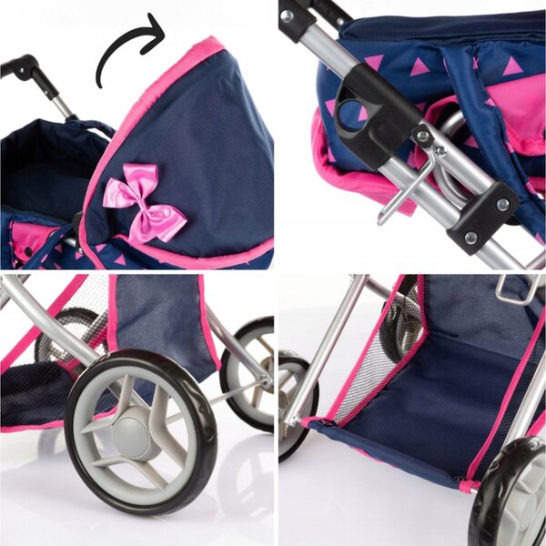 3-in-1-Kinderspielset: robuster und leichter Kinderwagen, Kinderbett und Laufstall für Puppen