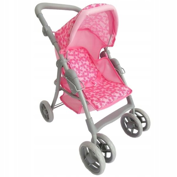 Eurobaby EB9352 Puppenwagen mit verstellbarem Griff und drehbaren Rädern