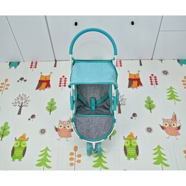 Bunter und faltbarer Milly Mally Mint Puppenwagen mit Zubehör