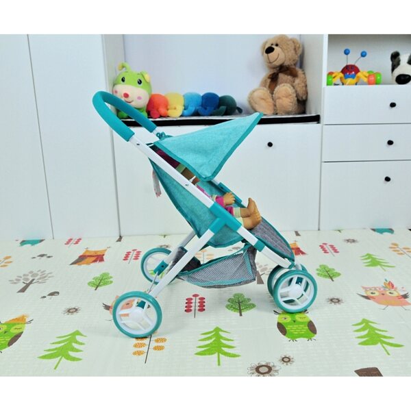 Bunter und faltbarer Milly Mally Mint Puppenwagen mit Zubehör