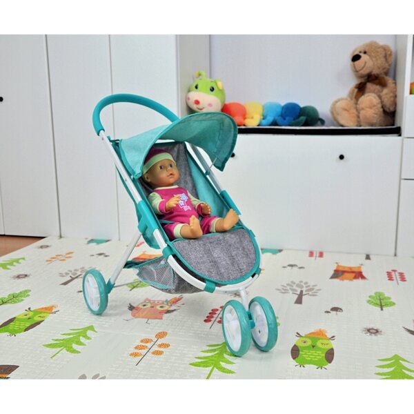 Bunter und faltbarer Milly Mally Mint Puppenwagen mit Zubehör