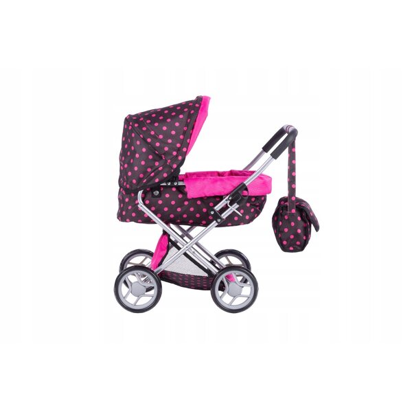 Deep Alice Puppenwagen mit Babytrage, Bettwäsche, Tasche und leisen Rädern