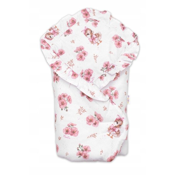 3D-Baby-Nellys-Puppenset mit staubrosa Decke, Kissen und Stirnband