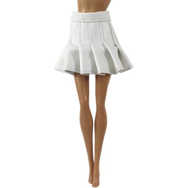 30 cm großes amerikanisches Puppen-Outfit – Faltenrock aus Leder, lässige Accessoires