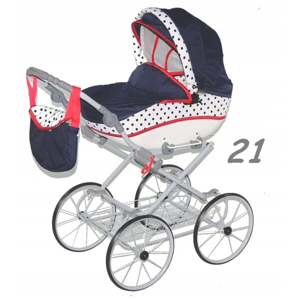 Polnischer Retro-Puppenwagen JULA, tief, mit verstellbarem Griff und CE-zertifiziert
