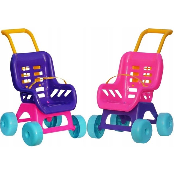 Puppenwagen von Nicola Toys, solide und farbenfroh, ausgestattet mit Sicherheitsgurt