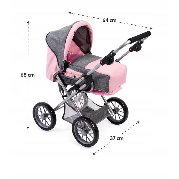 Großer 2 in 1 Bayer Chic 2000 Leni Puppenwagen mit Gondel- und Kinderwagenfunktion