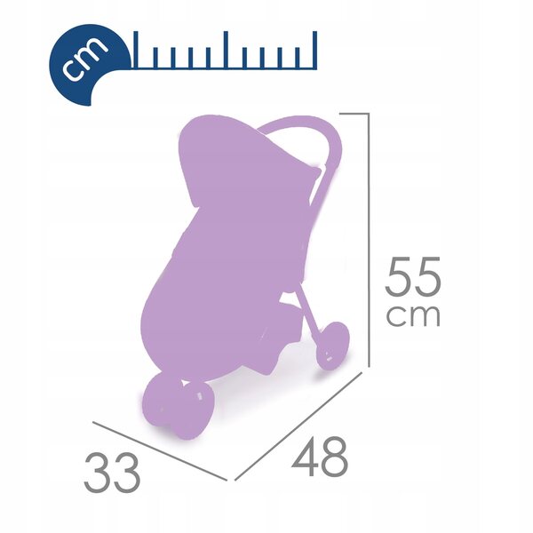 DeCuevas Magic Bubble Puppenwagen mit farbenfrohem Design und drei Rädern