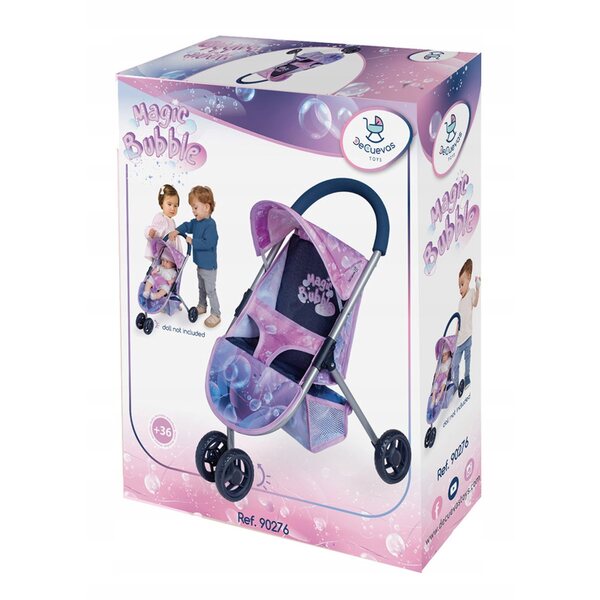 DeCuevas Magic Bubble Puppenwagen mit farbenfrohem Design und drei Rädern