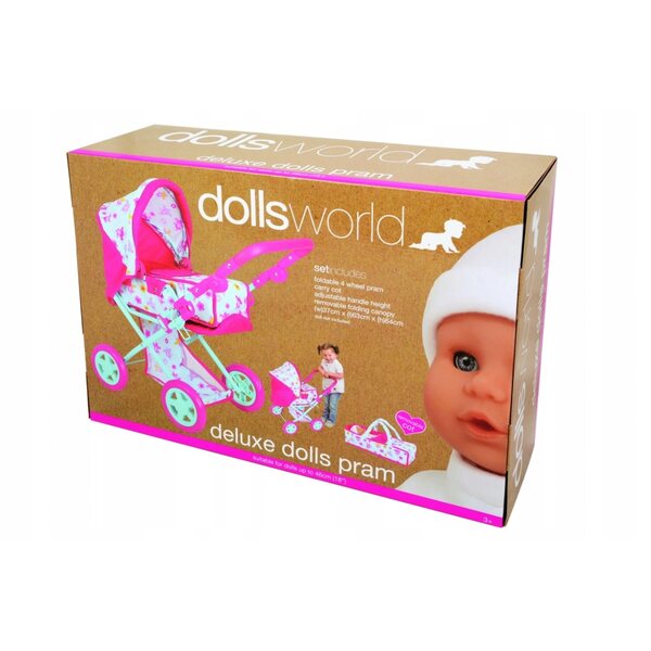 Gondelwagen für Puppen bis 46 cm mit Puppenhalter Deluxe Dolls World