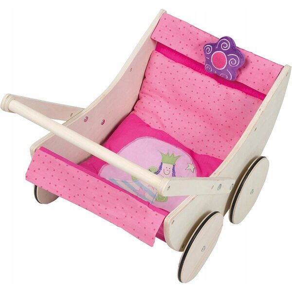 Roba Happy Fee Holzkinderwagen für Puppen bis 60 cm, komplett mit Zubehör