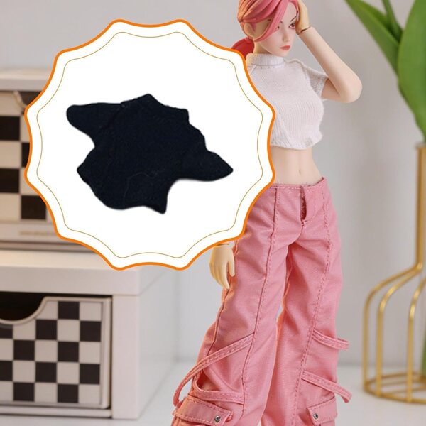 Top Corto Nero per Action Figure Femminili 1/12 - Accessorio Elegante e Realistico