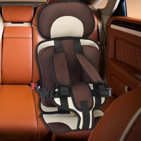 Cuscino per Seggiolino Auto Bambini con Supporto Corporale Portatile Marrone