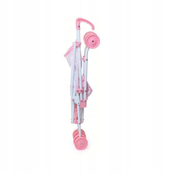 Passeggino per bambole Petitcollin in metallo pieghevole con fiori, 52 cm