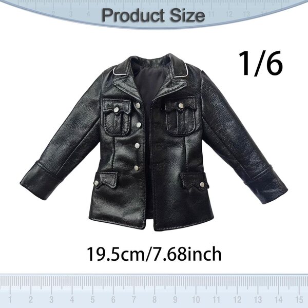 Abbigliamento 1/6 Uniforme in Pelle PU per Bambole e Action Figures Maschili