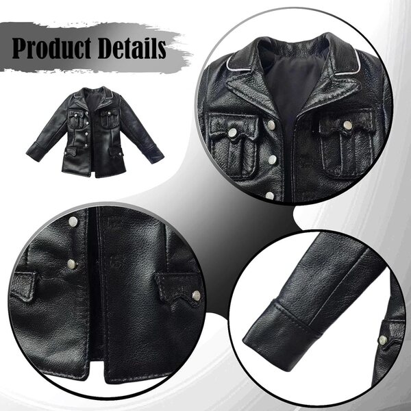 Abbigliamento 1/6 Uniforme in Pelle PU per Bambole e Action Figures Maschili