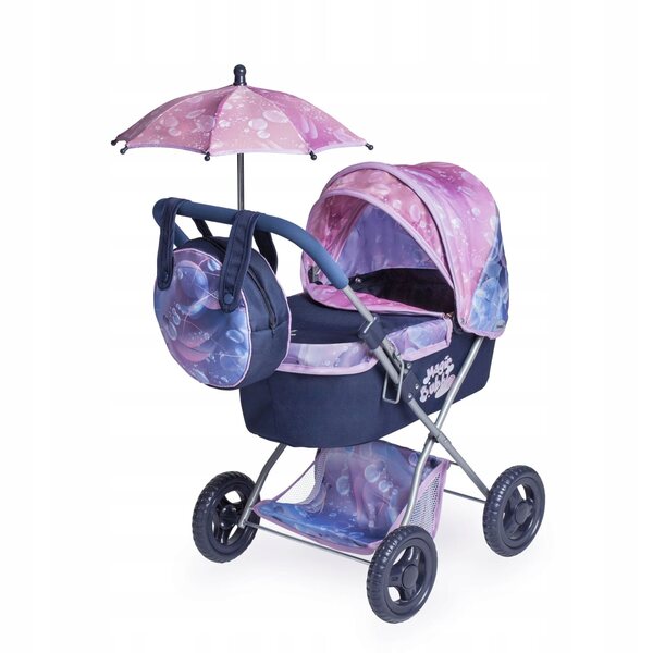 DeCuevas Magic Bubble faltbarer Puppenwagen mit Zubehör 60 cm