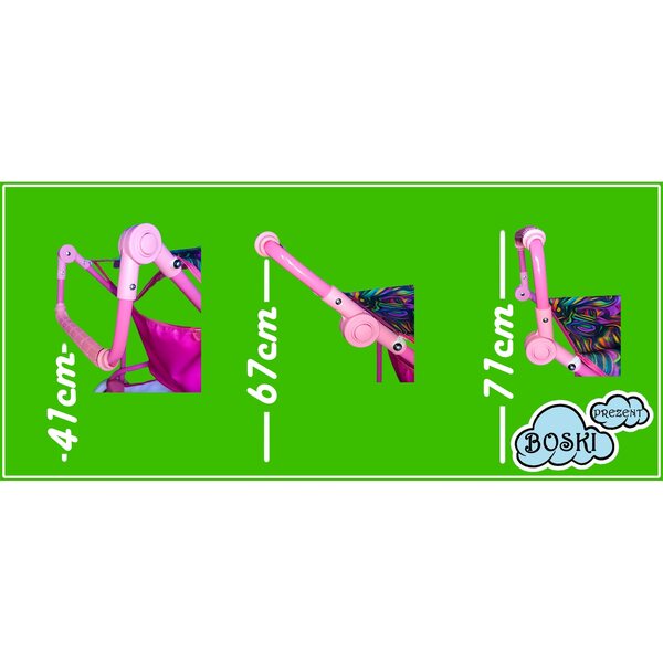 Wòzek pour poupées avec gondole profonde réglable pour filles de 3 à 5 ans