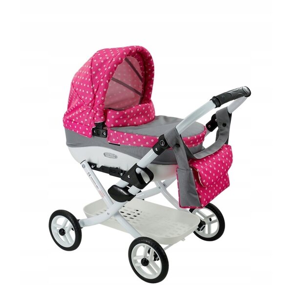 Carrello Profondo per Bambole Adbor Lily con Borsa e Cestino - 100% Made in Poland