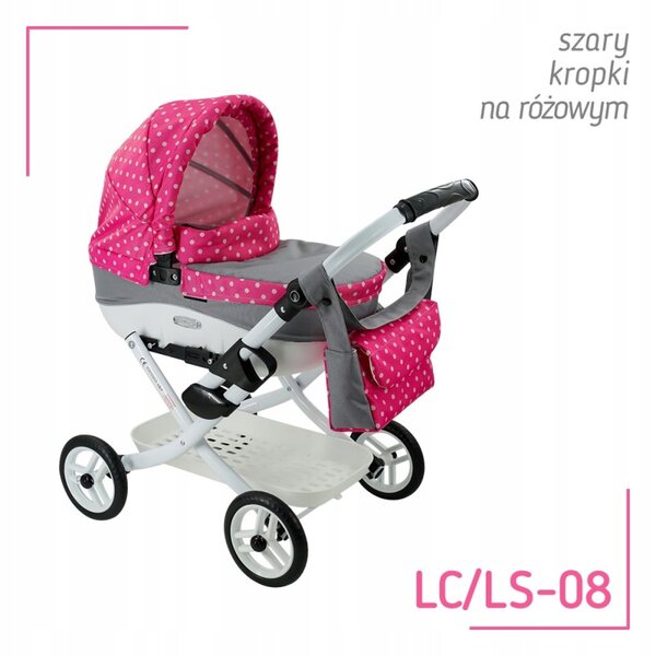 Carrello Profondo per Bambole Adbor Lily con Borsa e Cestino - 100% Made in Poland