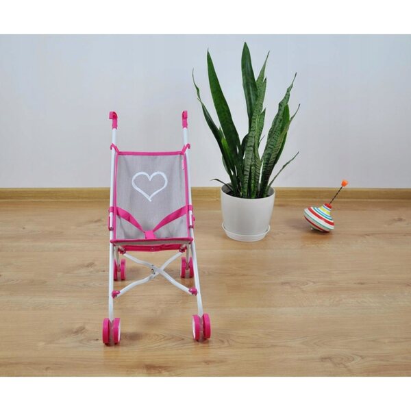 Faltbarer Milly Mally Julia Pink Puppenwagen, rosa Farbe für Kinder ab 3 Jahren