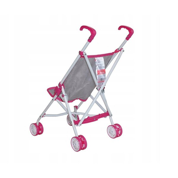 Faltbarer Milly Mally Julia Pink Puppenwagen, rosa Farbe für Kinder ab 3 Jahren