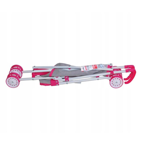Faltbarer Milly Mally Julia Pink Puppenwagen, rosa Farbe für Kinder ab 3 Jahren
