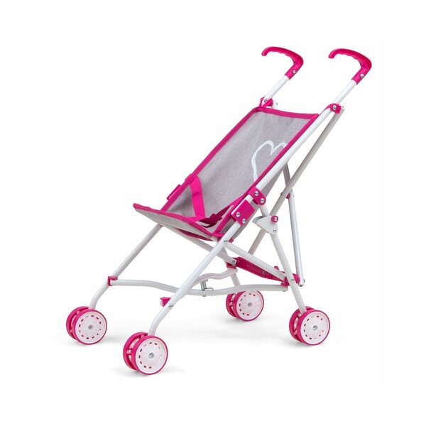 Faltbarer Milly Mally Julia Pink Puppenwagen, rosa Farbe für Kinder ab 3 Jahren