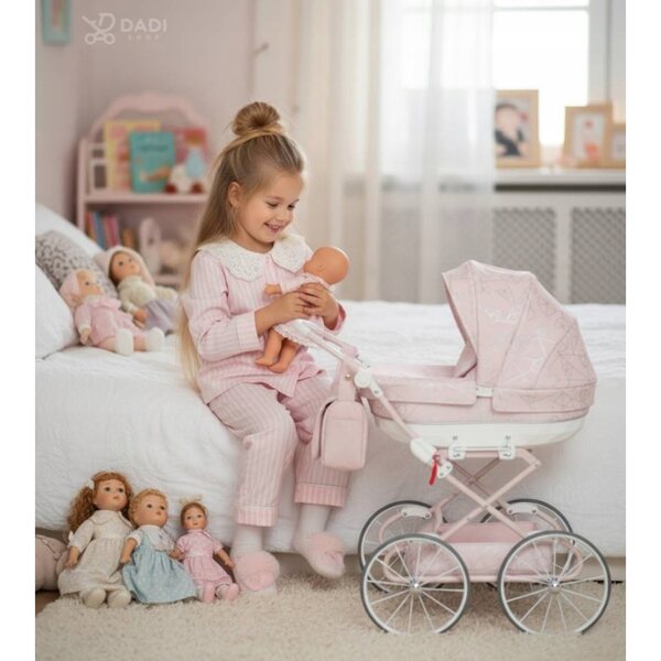 TAKO Heart Mini Puppenwagen beige für Mädchen im Alter von 3 bis 8 Jahren
