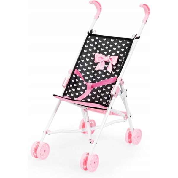 Leichter und langlebiger schwarzer Bayer Buggy-Puppenkinderwagen mit Herzen