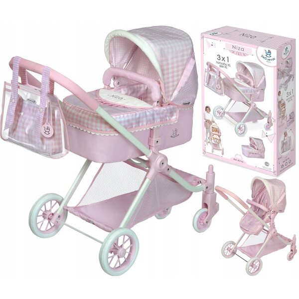 Niza DeCuevas Toys Funktioneller 3-in-1-Puppenwagen für Kinder ab 3 Jahren