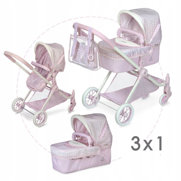 Niza DeCuevas Toys Funktioneller 3-in-1-Puppenwagen für Kinder ab 3 Jahren