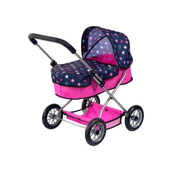 Puppenwagen mit Zubehör Bayer Design rosa 46 cm
