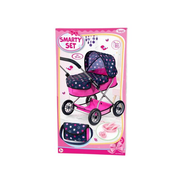 Puppenwagen mit Zubehör Bayer Design rosa 46 cm